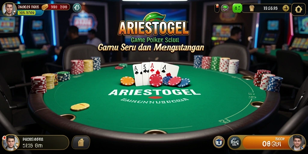 Tampilan gameplay seru dalam ARIESTOGEL Poker.