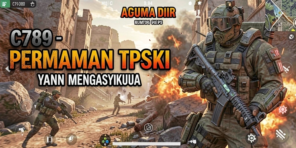 Tampilan aksi seru dalam gameplay C789 yang mendebarkan.
