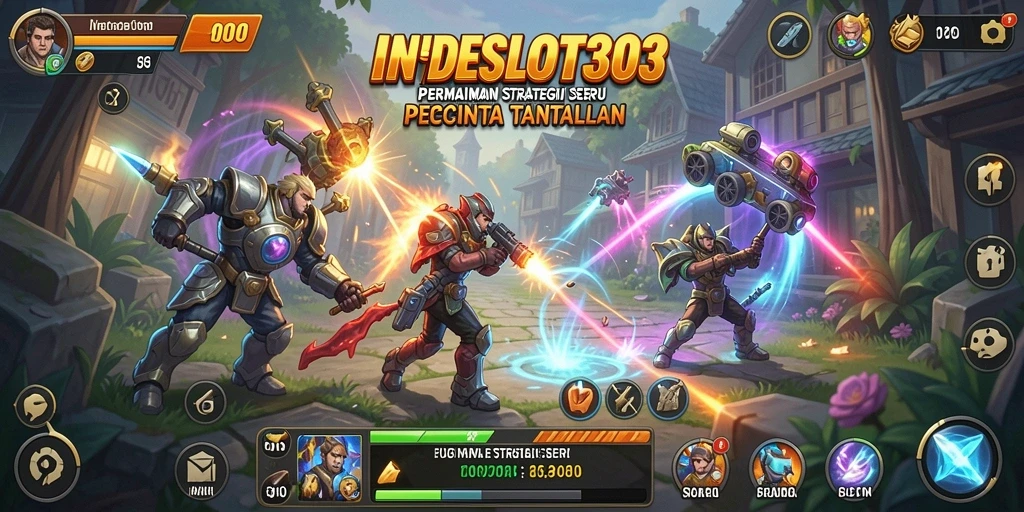 Screenshot gameplay INDESLOT303 menampilkan pertempuran strategi yang seru.