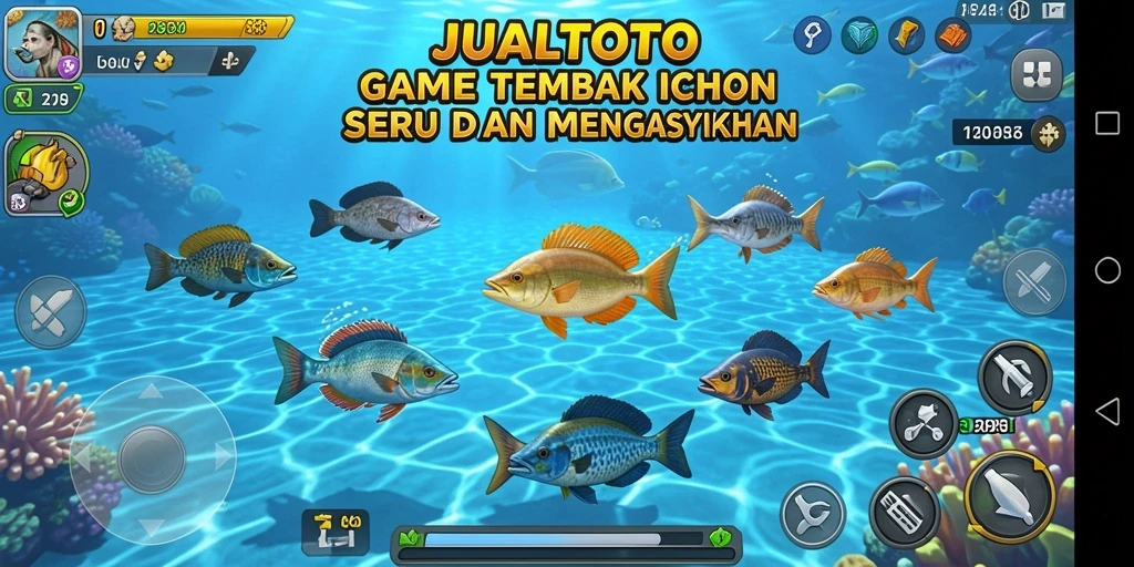 Tampilan gameplay JUALTOTO yang penuh aksi Tembak Ikan.