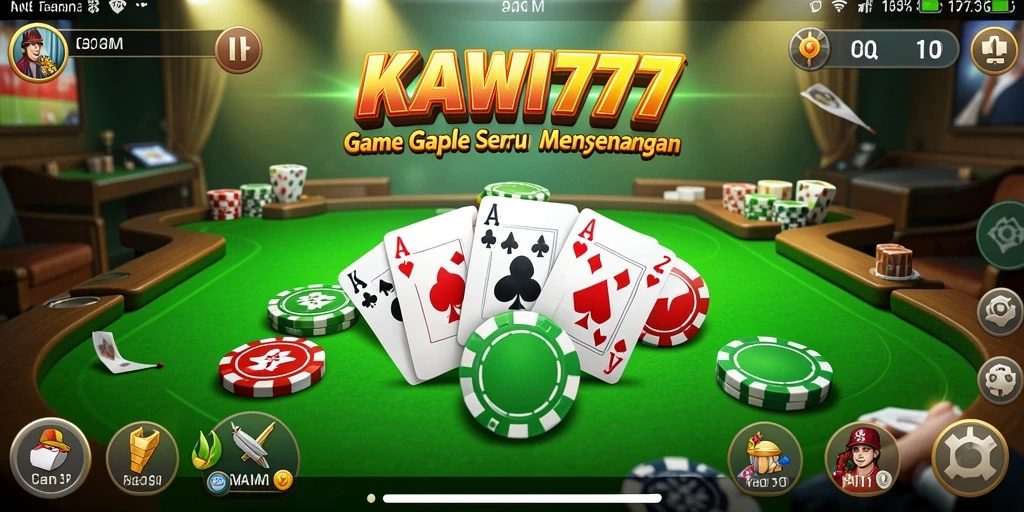 Tampilan menarik dari gameplay Gaple KAWI777 yang seru.