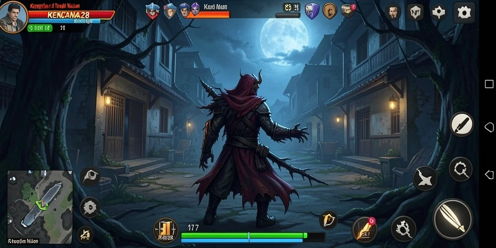 Screenshot menampilkan suasana mencekam dalam gameplay KENCANA28.