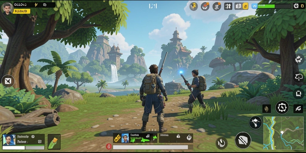 Screenshot gameplay yang menunjukkan kebebasan eksplorasi dalam OLLO4D.