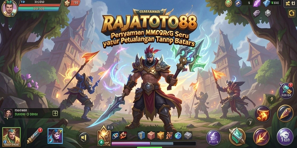 Screenshot utama RAJATOTO88 menampilkan momen aksi seru dalam dunia MMORPG.