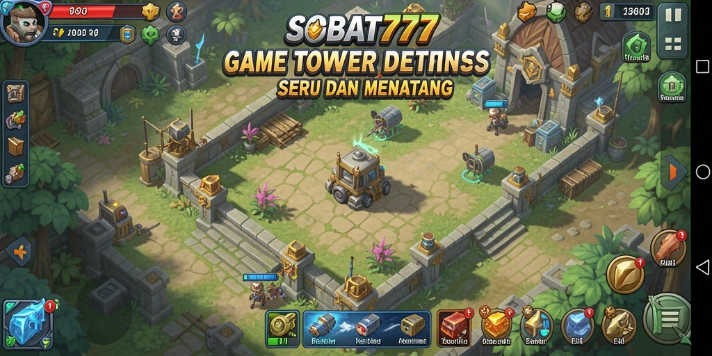 Tampilan gameplay menegangkan dalam Tower Defense yang menarik.