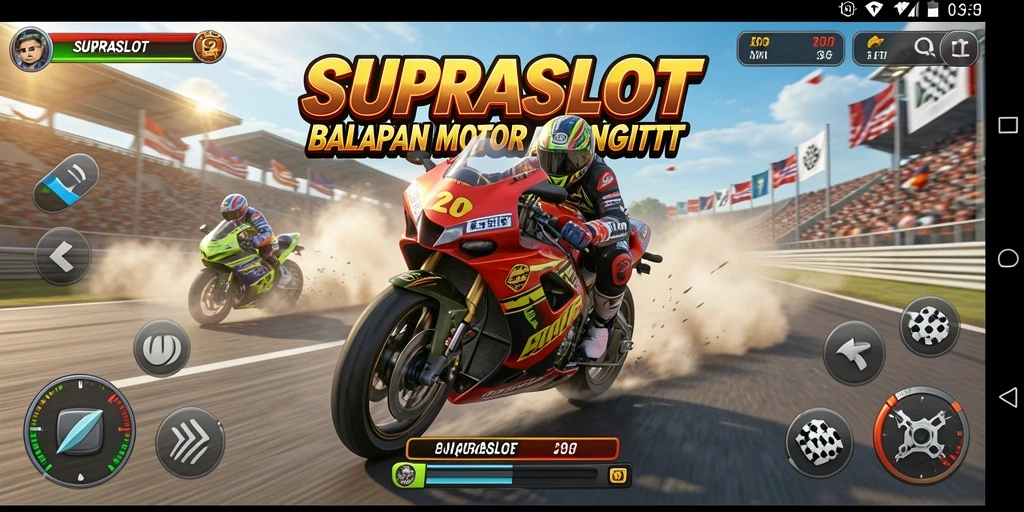 Gameplay balapan motor yang mendebarkan di SUPRASLOT.