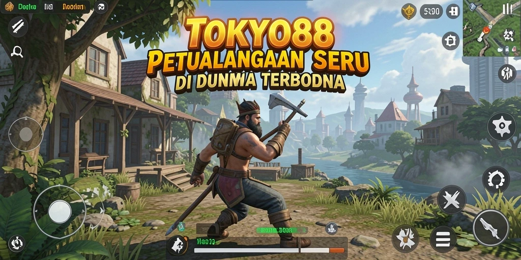 Screenshot gameplay TOKYO88 menunjukkan petualangan seru dalam dunia terbuka yang luas.